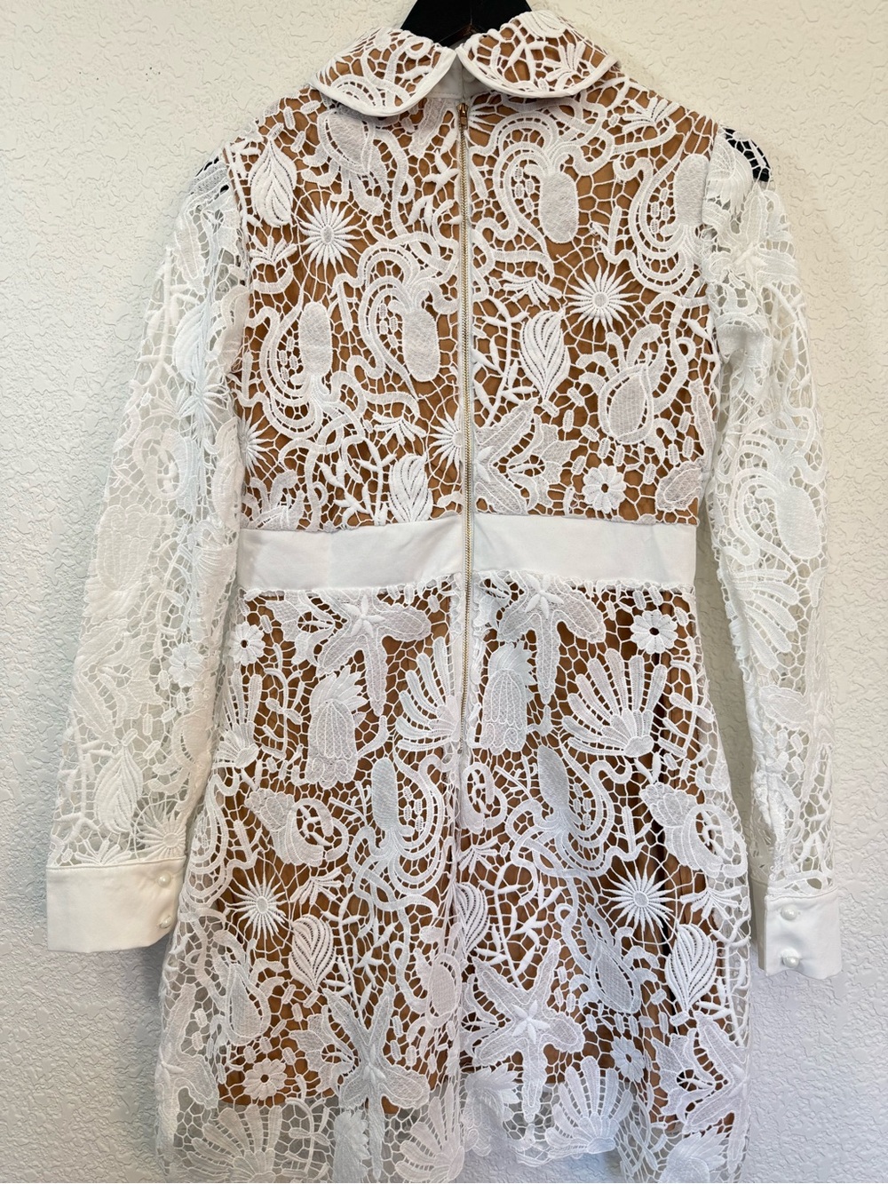Peekskill Self-Portrait Lace Dress | White Sheer Overlay Romantic | Size M - Picture 8 of 15